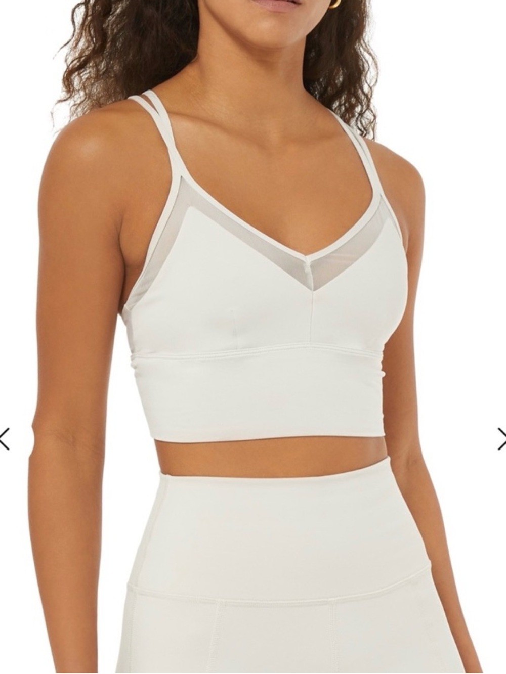 Alo Yoga Sneak Long Bra Small in bone